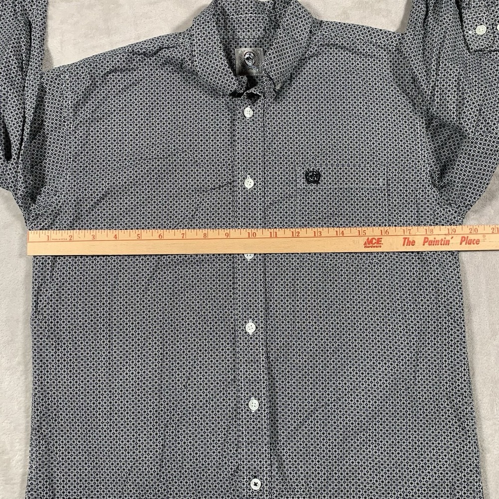 Cinch Shirt Boys Youth XL 14 Geometric Long Sleeve Button Down Western Cowboy - Picture 4 of 7